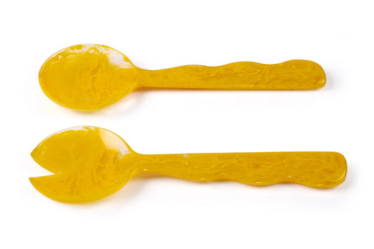 Resin Salad Server- Mustard , 12.40 x 3.93 Inches - Set of 2 , 2 Quantity
