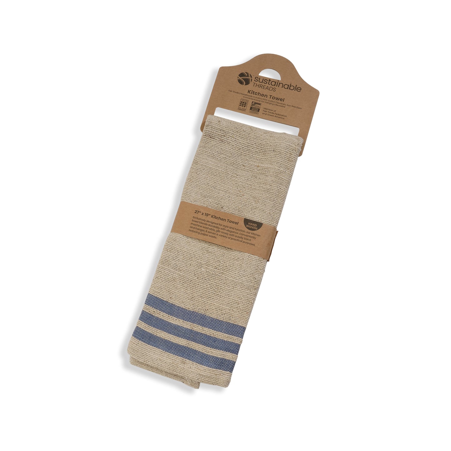 Handwoven Kora Cotton Kitchen Towels | Set of 2