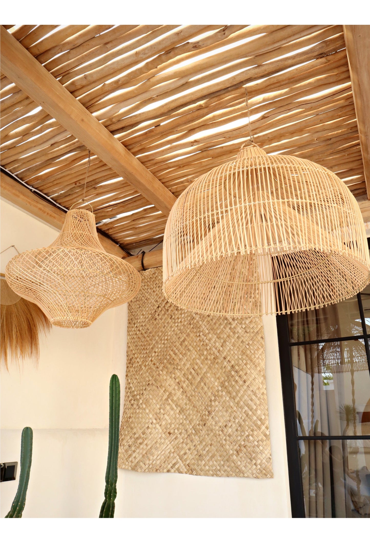 Freya X-Large Bell shape Rattan Pendant Light fitting