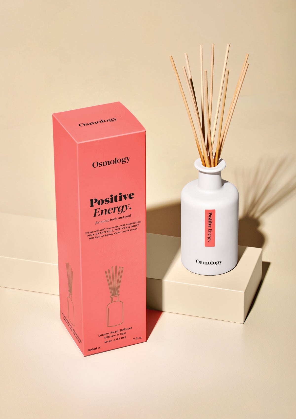 Positive Energy Reed Diffuser - Pink Grapefruit Vetiver and Mint
