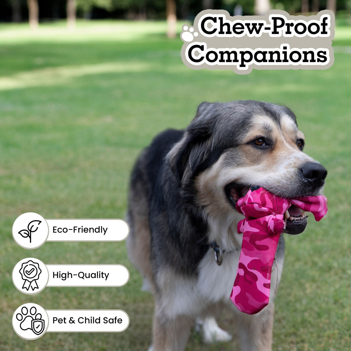 Squeaky Dog and Cat Chew Toy Cotton Canvas - Pinky