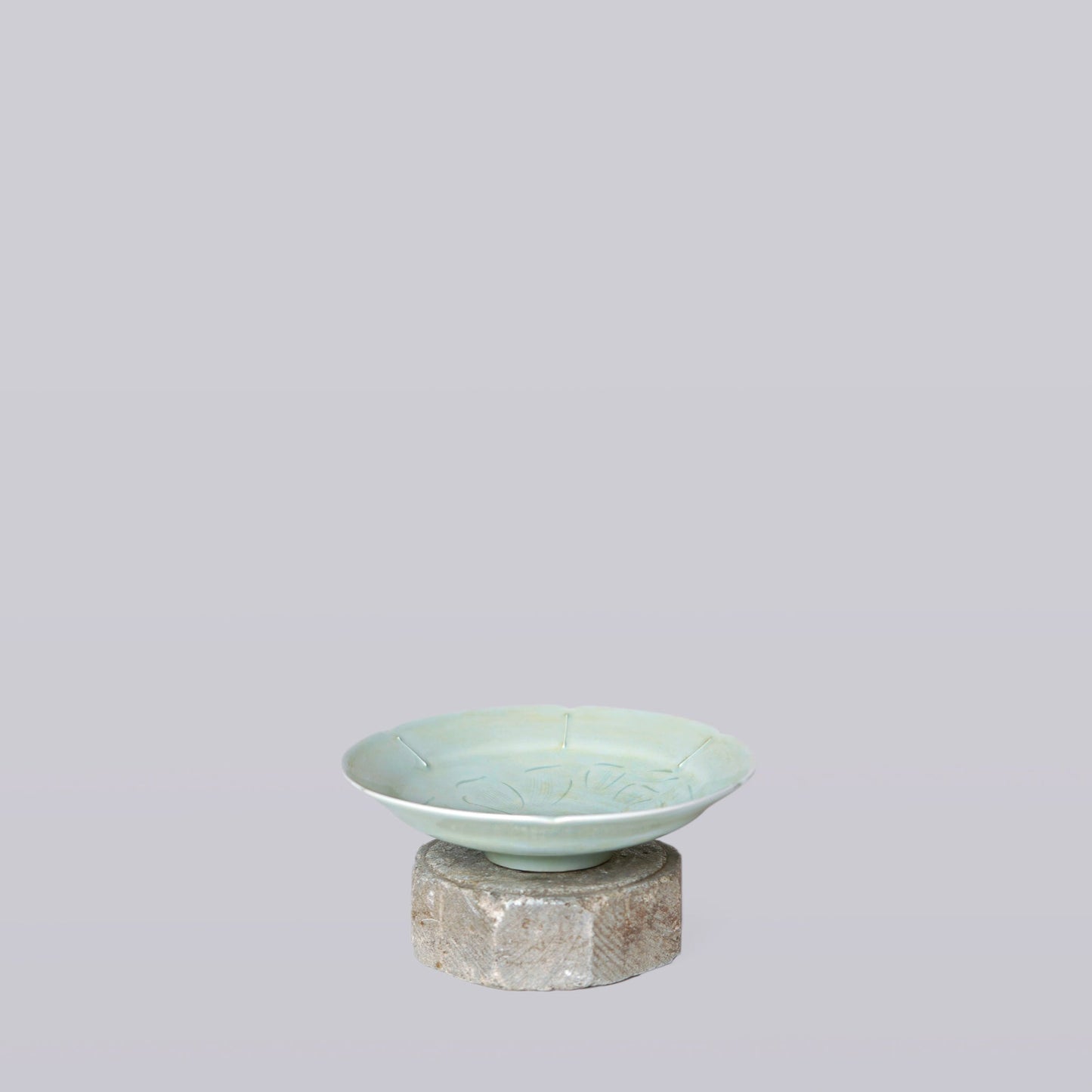 Celadon Porcelain Small Peony Dish