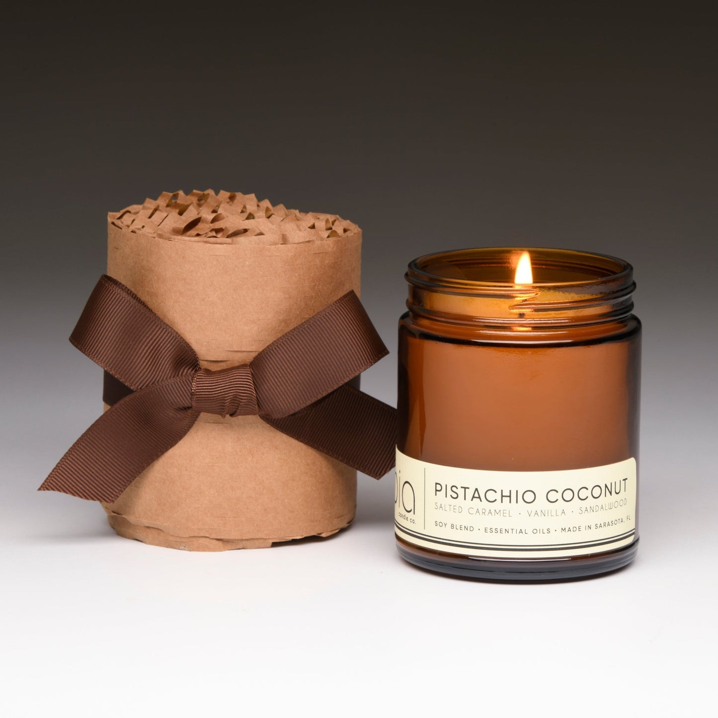 Pistachio Coconut Soy Blend Candle — Vanilla, Salted Caramel & Coconut
