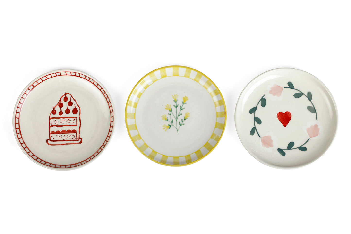 S/2 Ceramic Sunshine Spring Dessert Plate - Yellow