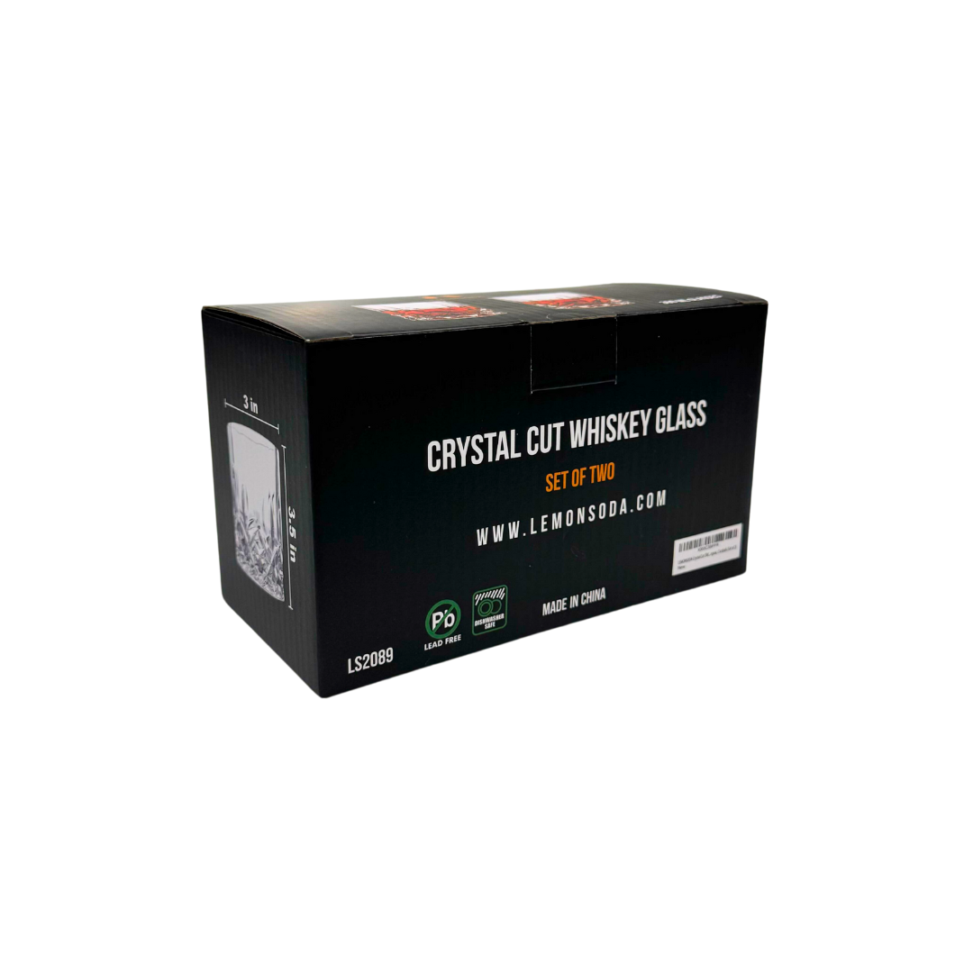 Crystal Cut Old Fashioned Whiskey Glasses (10oz)
