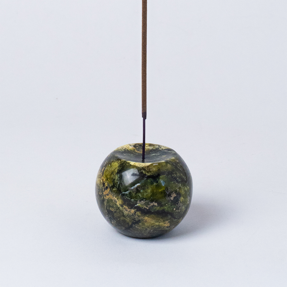 Gemstone sphere incense holder Crema Onyx