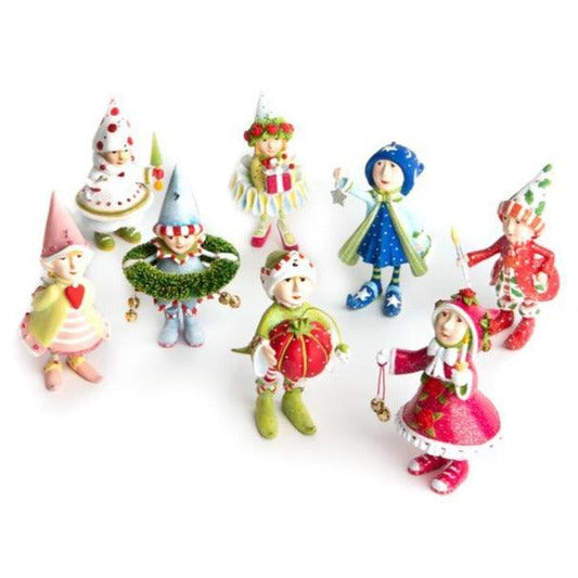 Dash Away Elves Mini Ornament Set/8 by Patience Brewster