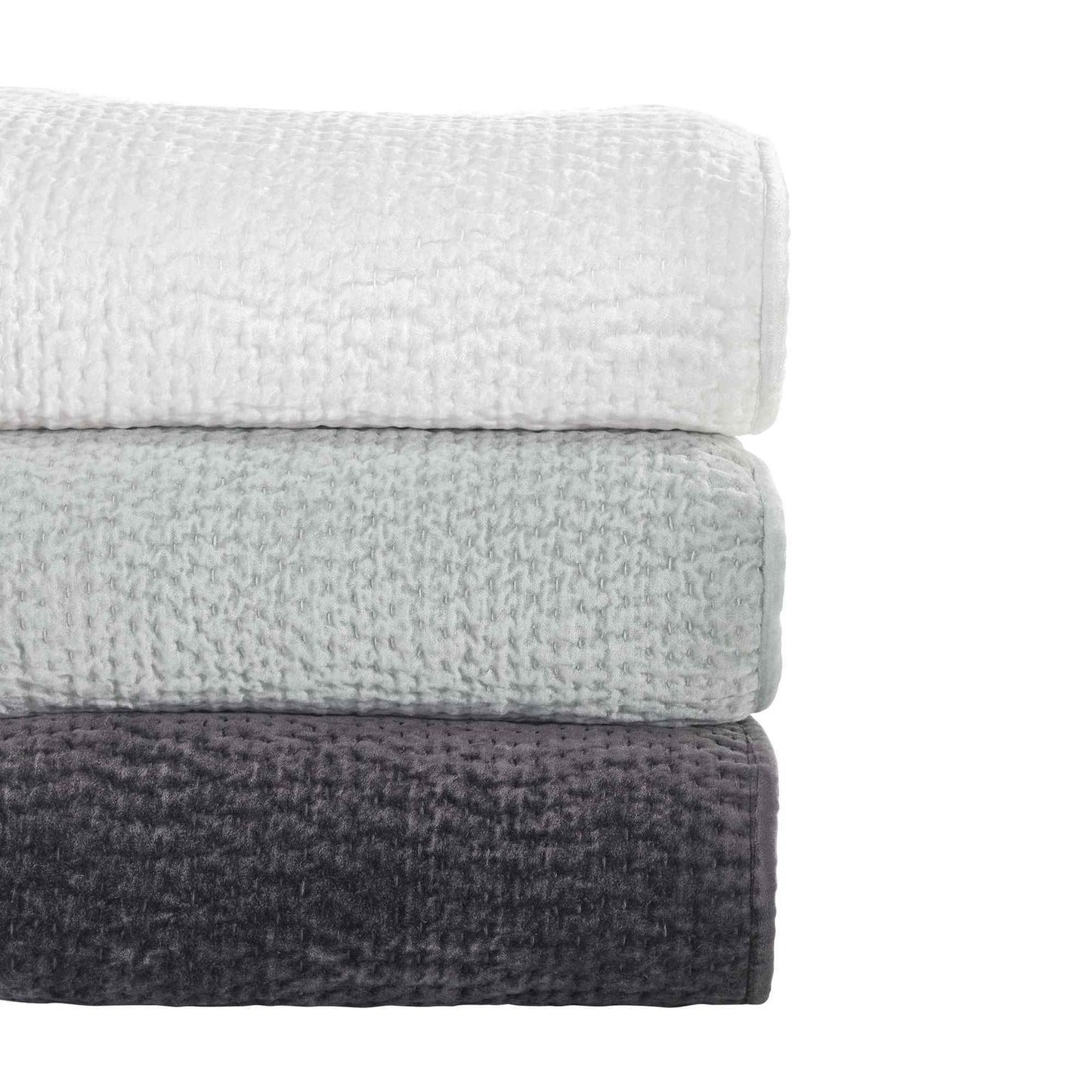 Laguna Pick Stitch Velvet Coverlet - Clearance