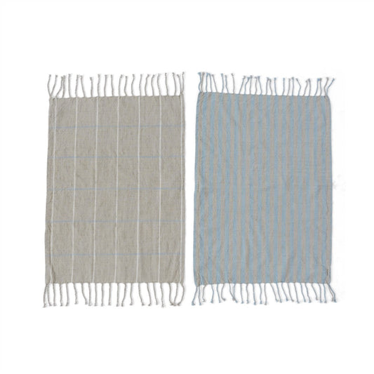 Gobi Tea Towel - 2 Pcs/Pack - Tourmaline / Grey