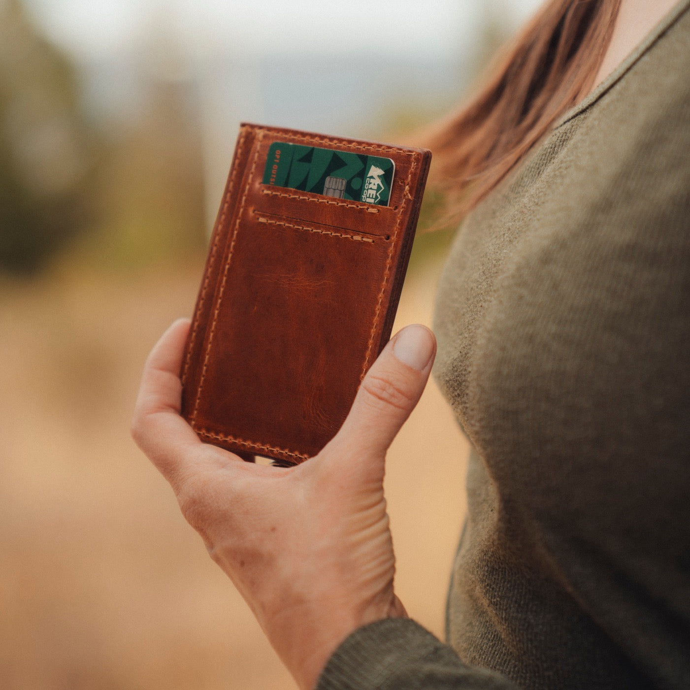 Card Holder Wallet in Cognac