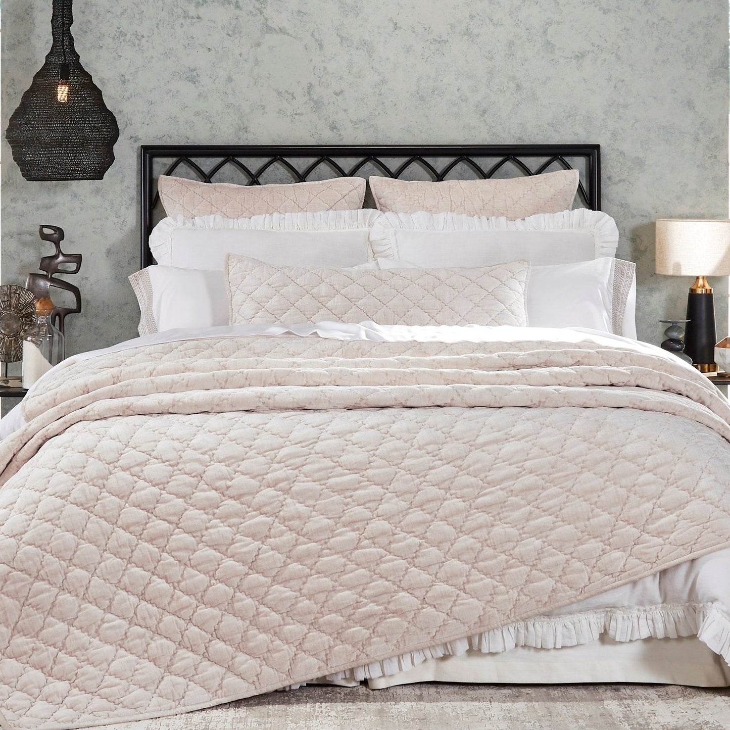 Clermont Diamond Velvet Quilt