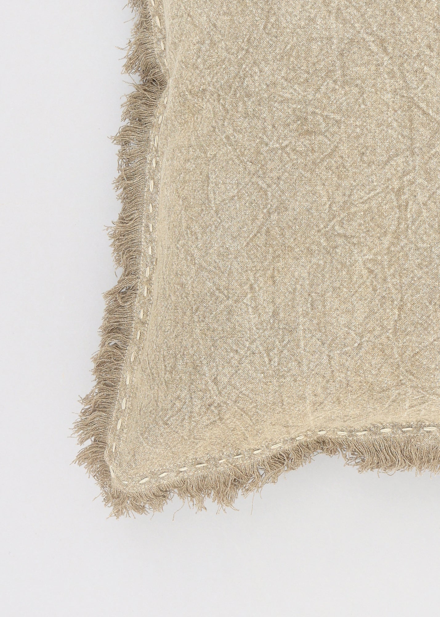 Stonewashed Linen Pillow with Hand Worked Edges