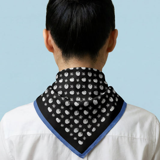 Tiny Fruits Black Cotton Bandana