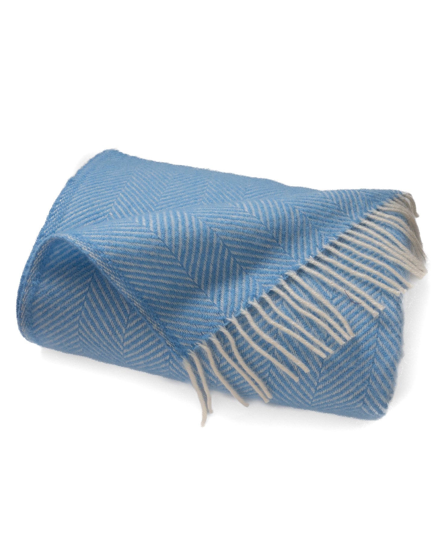 Highland Tweeds Herringbone Pure New Wool Throw ~ Sky Blue  ~ - Osadia Concept Store