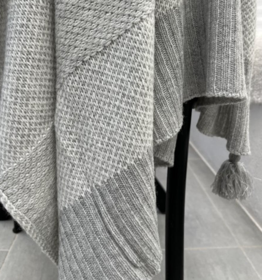 Wool Blended Throw - Grey