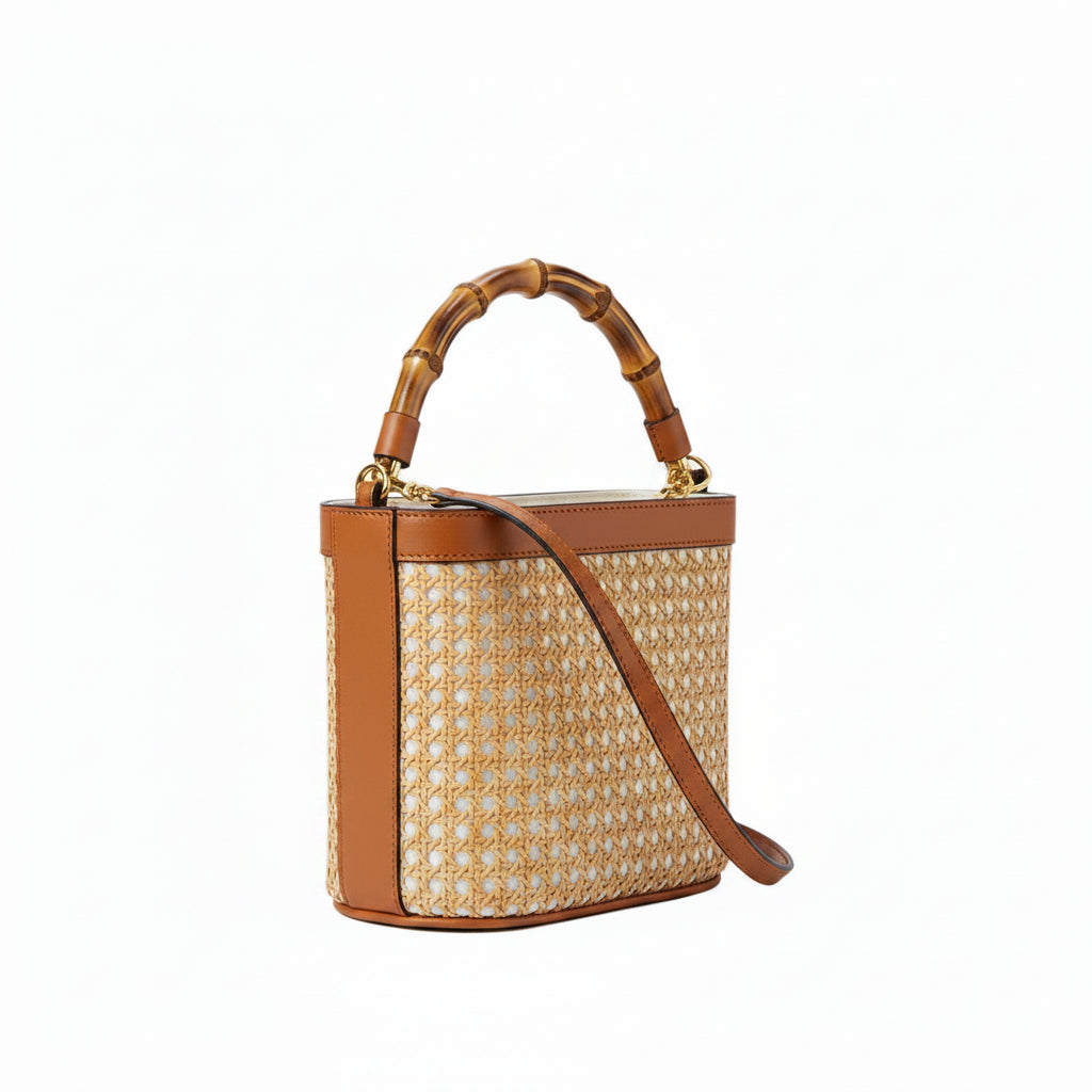 Tara Cane Wicker Bucket Bag