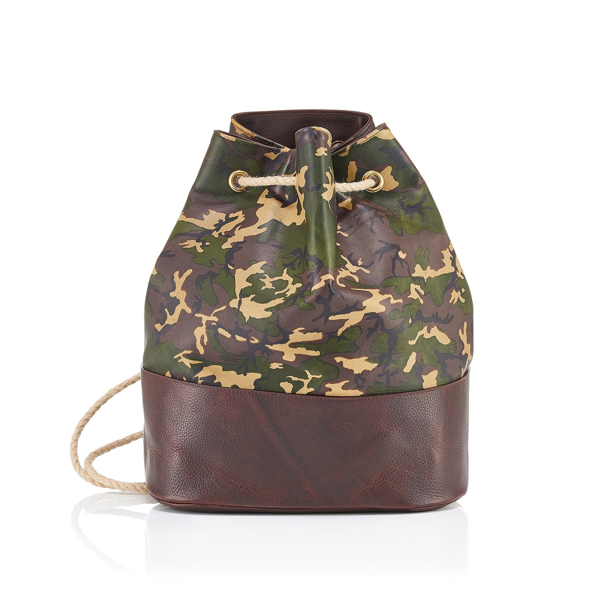 WANDERLUST Leather Duffle Bag ~ Tan Camo - Osadia Concept Store