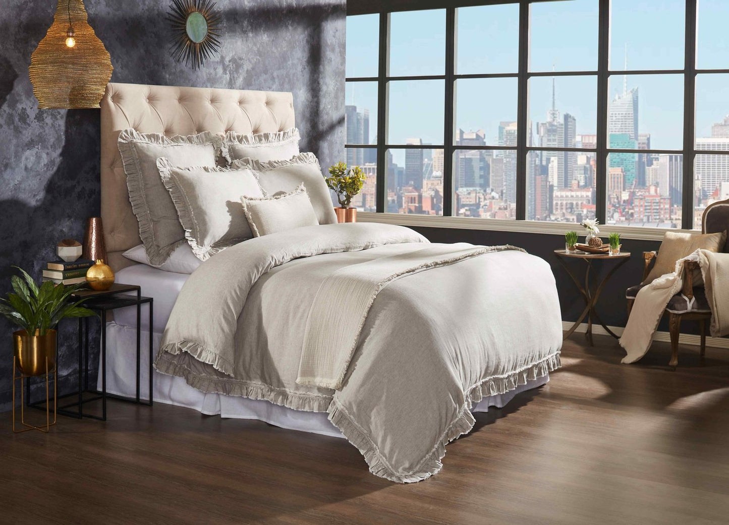 Ruffle European Linen Duvet Cover