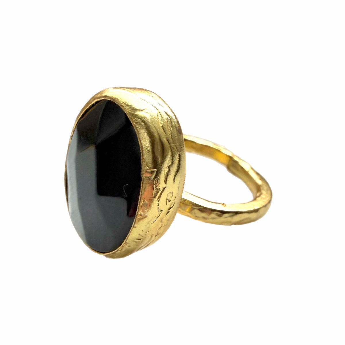 Oval Gold and Onyx Ring (Small)