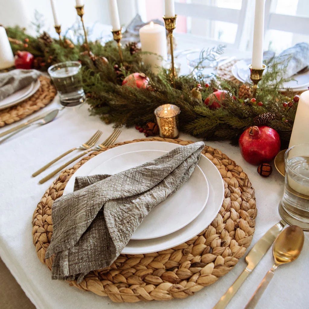 BELIEVE Handwoven Organic Cotton Napkins – Set of 2. Cotton – Fair Trade – Artisan Made