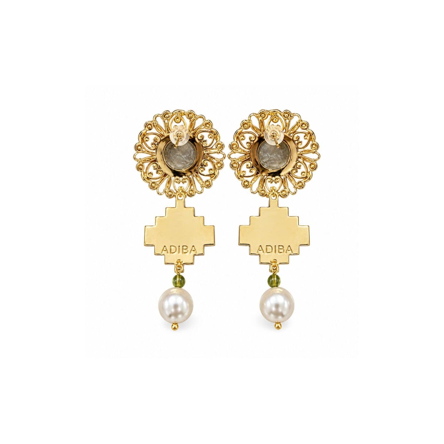 Linaria Labradorite & Swarovski Pearl Earrings