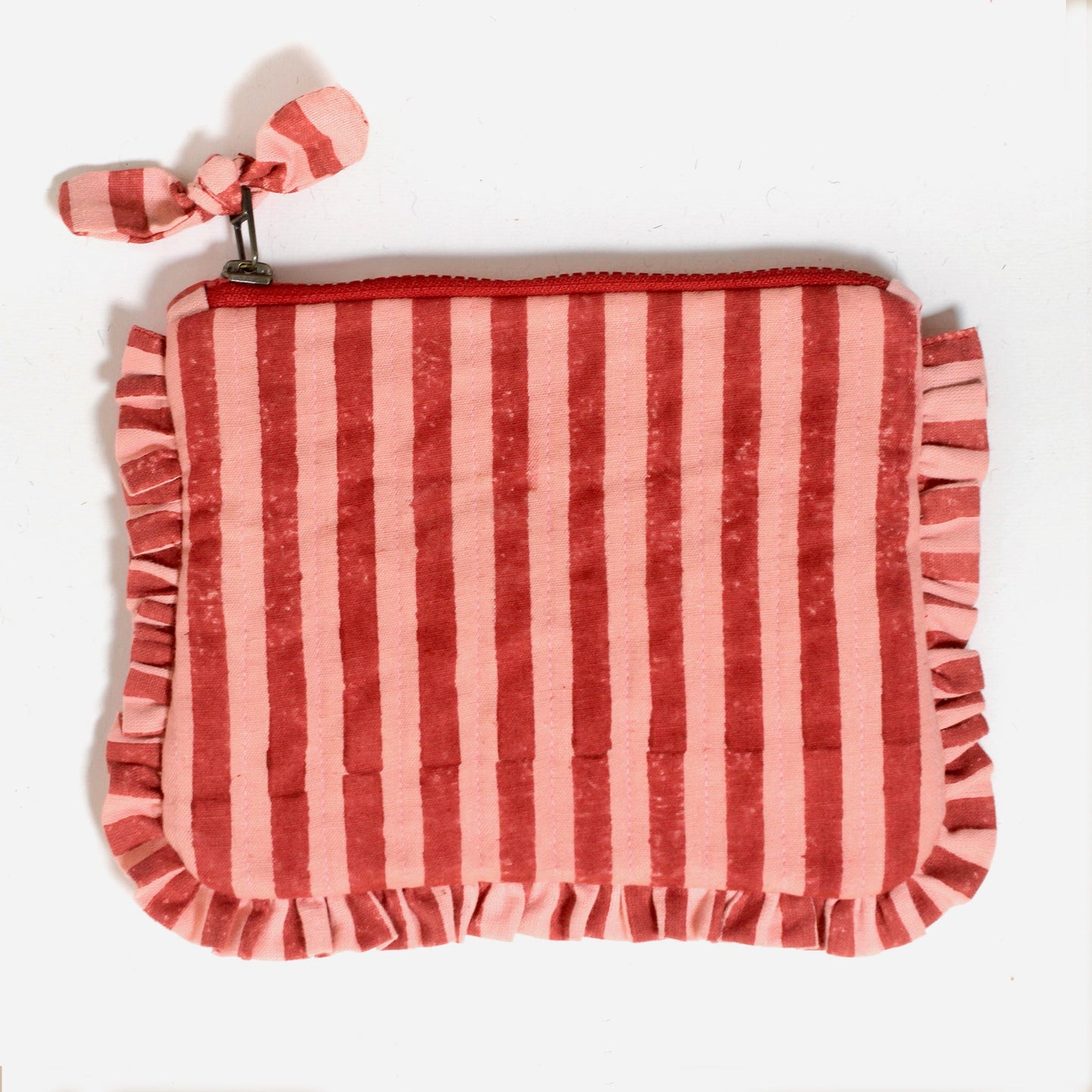 Quilted Cotton Travel Pouch with Frill Detail