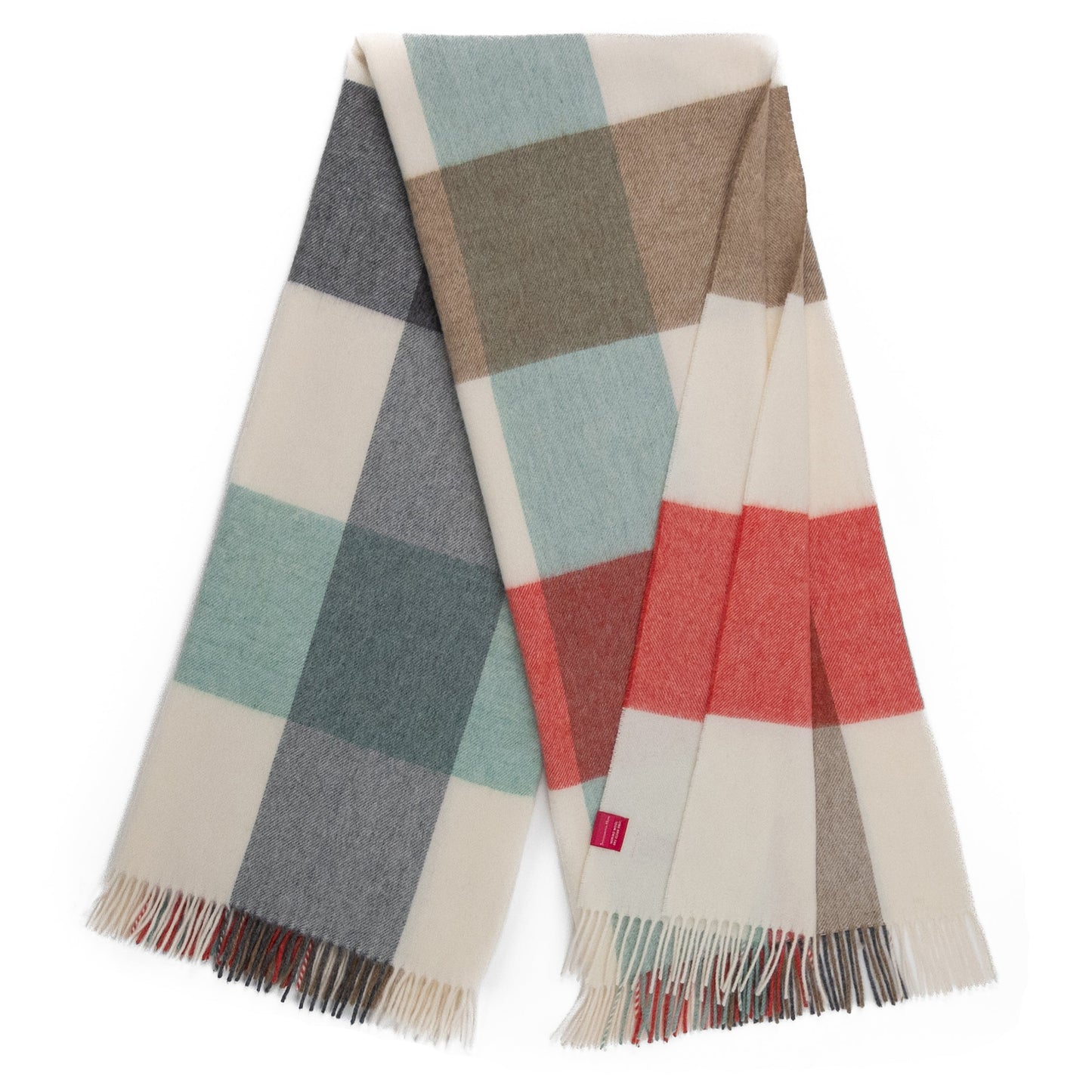 Southampton Home Merino Wool Throw – Block Melon | UK Made