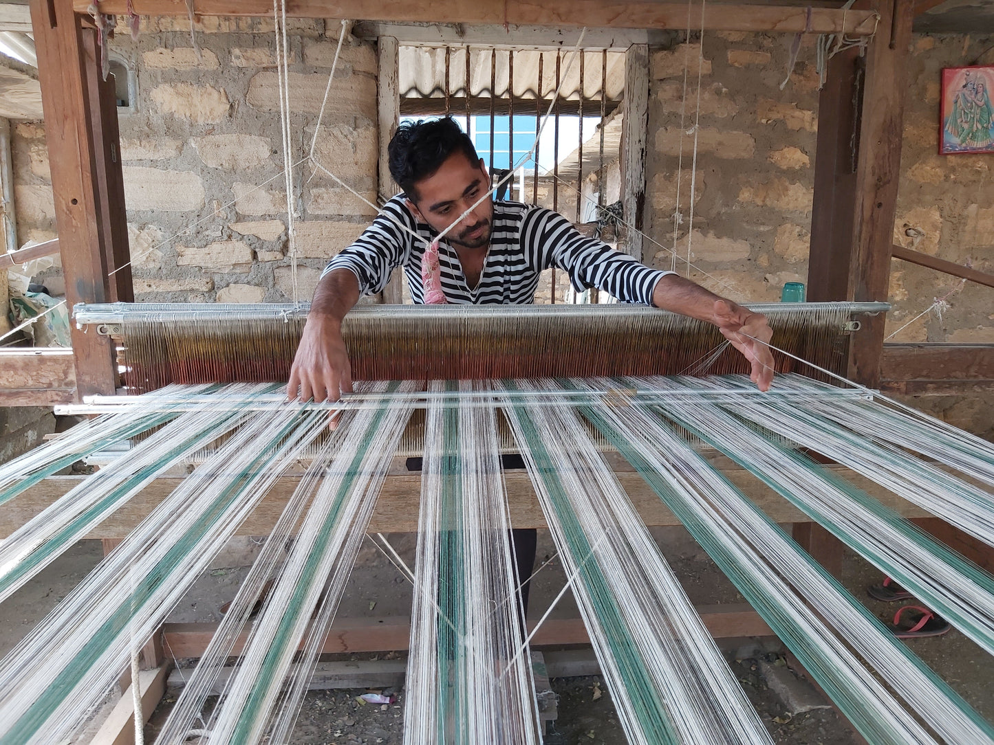 ON TRACK Handwoven Organic Cotton Napkins – Set of 2. Cotton – Fair Trade – Artisan Made