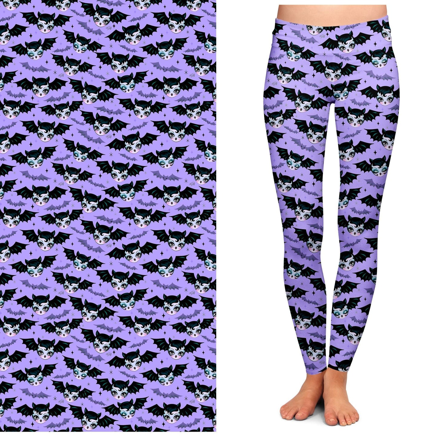 "Battylicious" Leggings by Miss Fluff x Lipstick & Chrome PURPLE - Osadia Concept Store