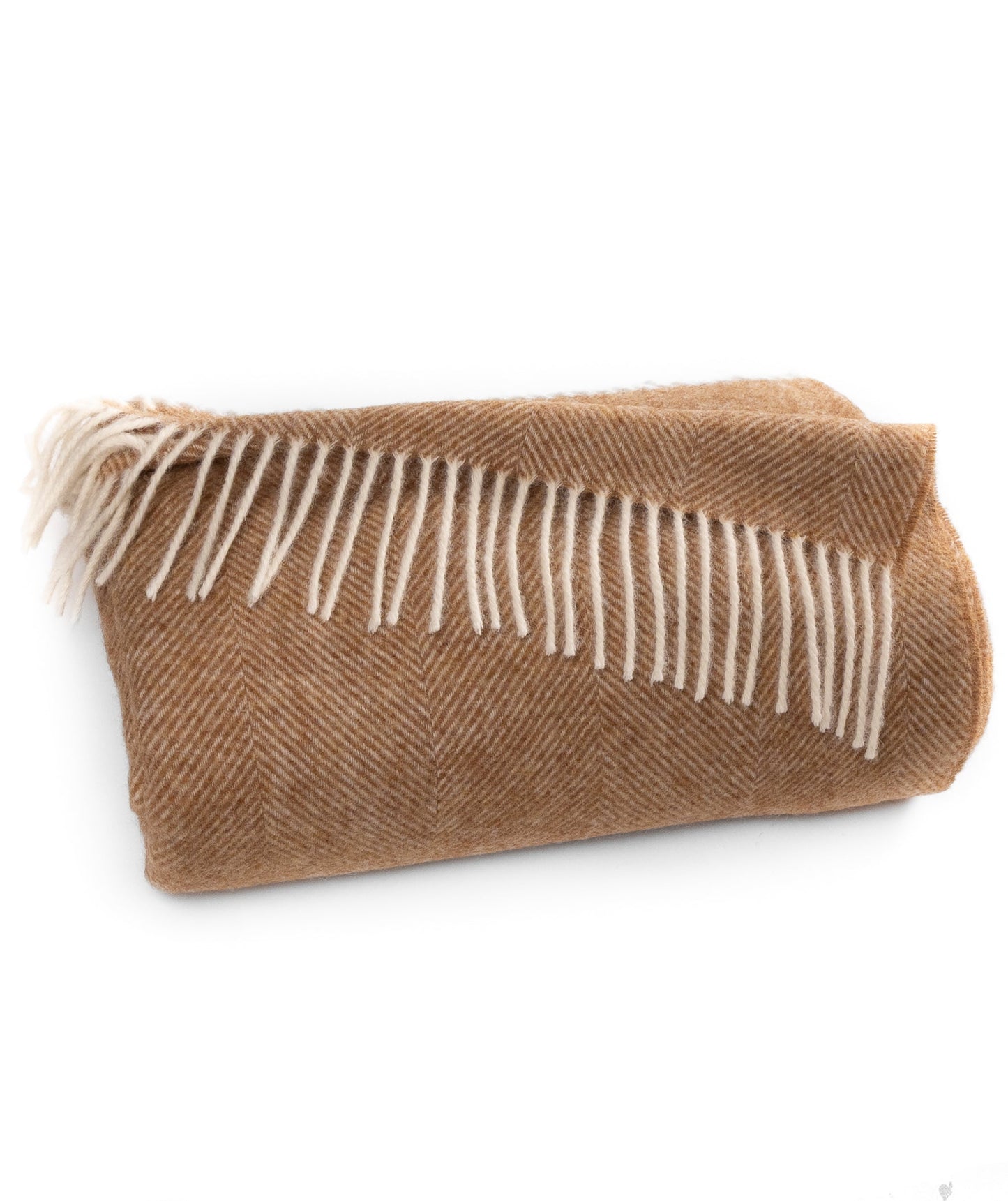 Southampton Home Shetland Lambswool Herringbone Throw – Rust | Woven in England