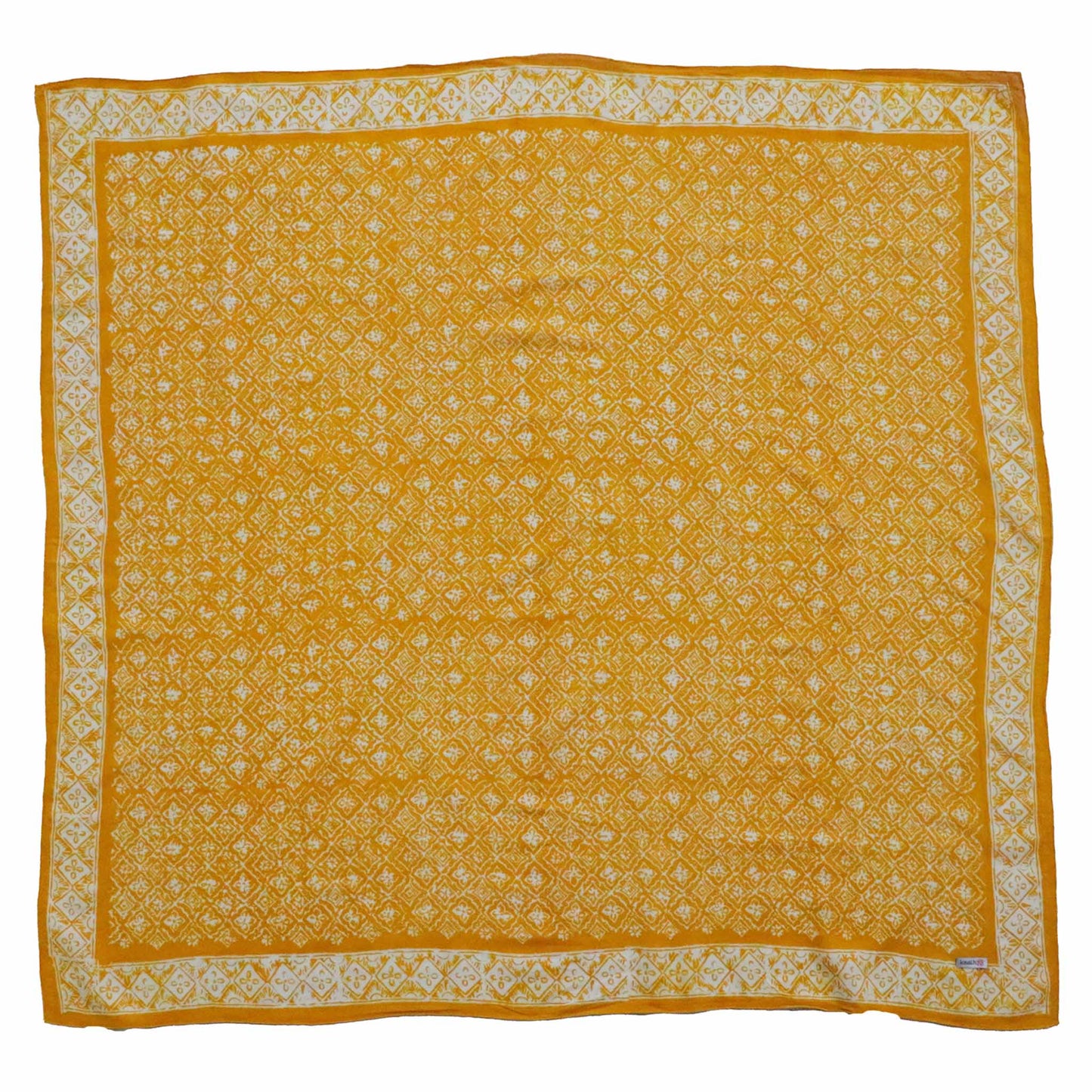 Large 39" Hand Dyed Batik Bandana - Mustard