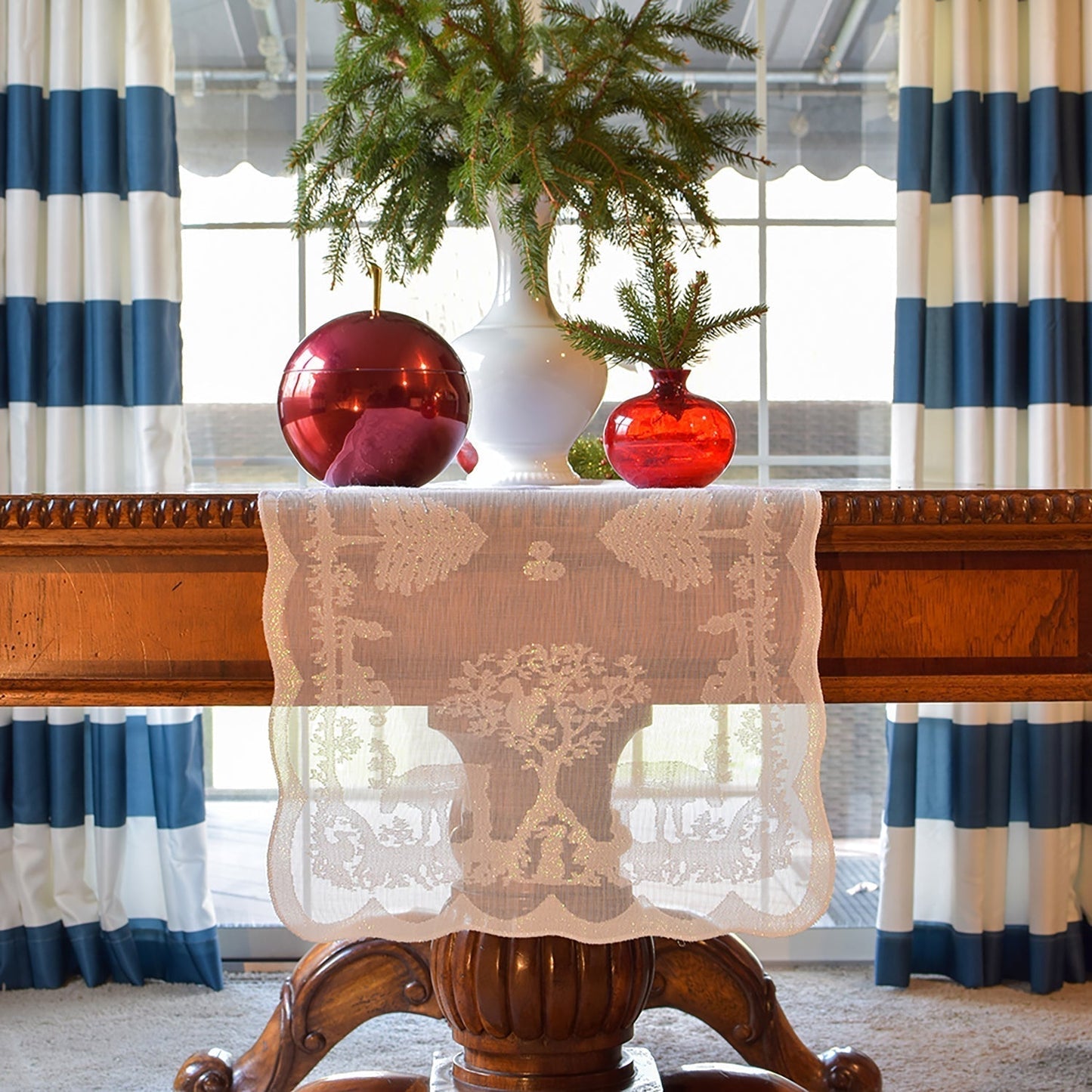 Prince of Scots Scottish White Leno Gauze Mantle Scarf ~ Snow Lurex ~ - Osadia Concept Store