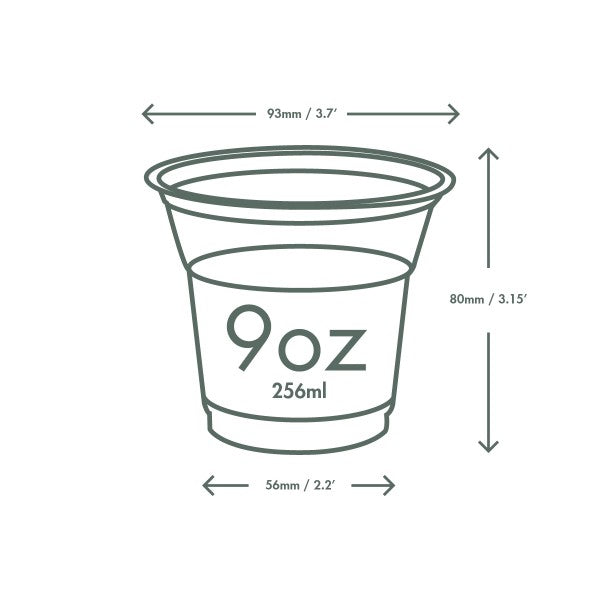 9oz PLA cold cup, 96-Series (QTY:1000)