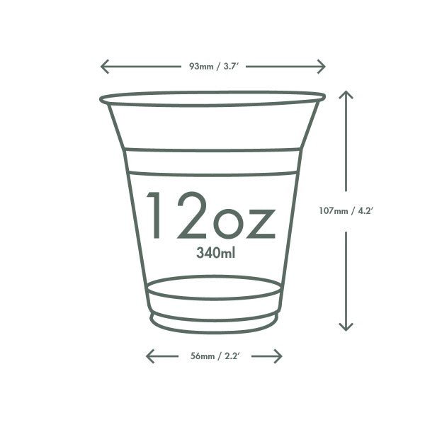 Vegware 96-Series PLA Cold Cup, 12oz (QTY 1000), SKU R360Y-G