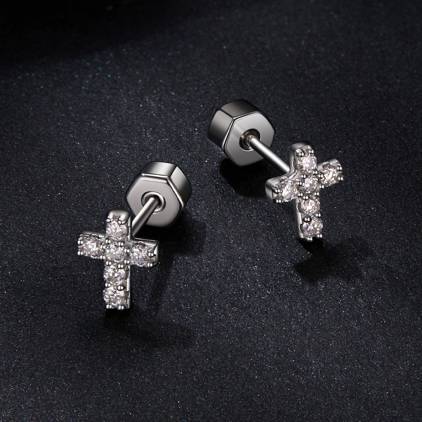 925 Sterling Silver Moissanite Earring 0.7x0.6cm for Women