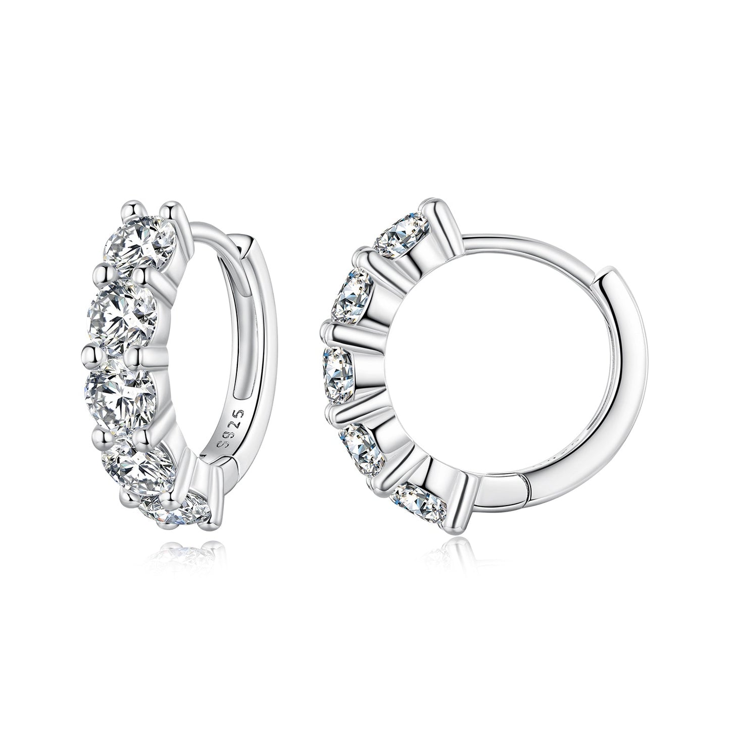 925 Sterling Silver 0.20 Carat Moissanite Earrings for Women
