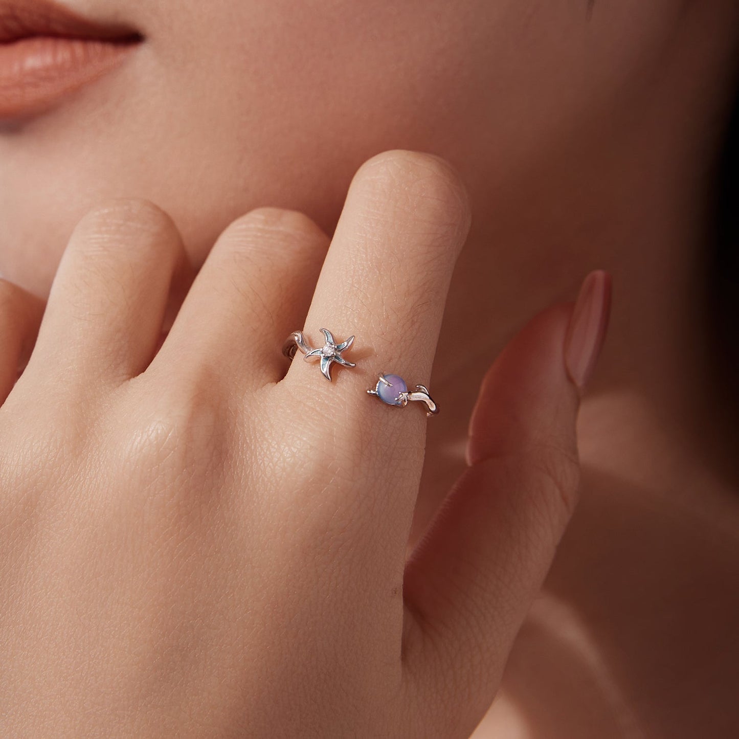 925 Sterling Silver Ring with White Gold Plating, 0.16cm Width for Women