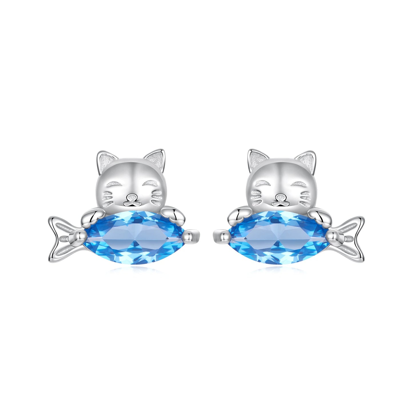 925 Sterling Silver 0.8cm White Gold Plated CZ Earrings for Women