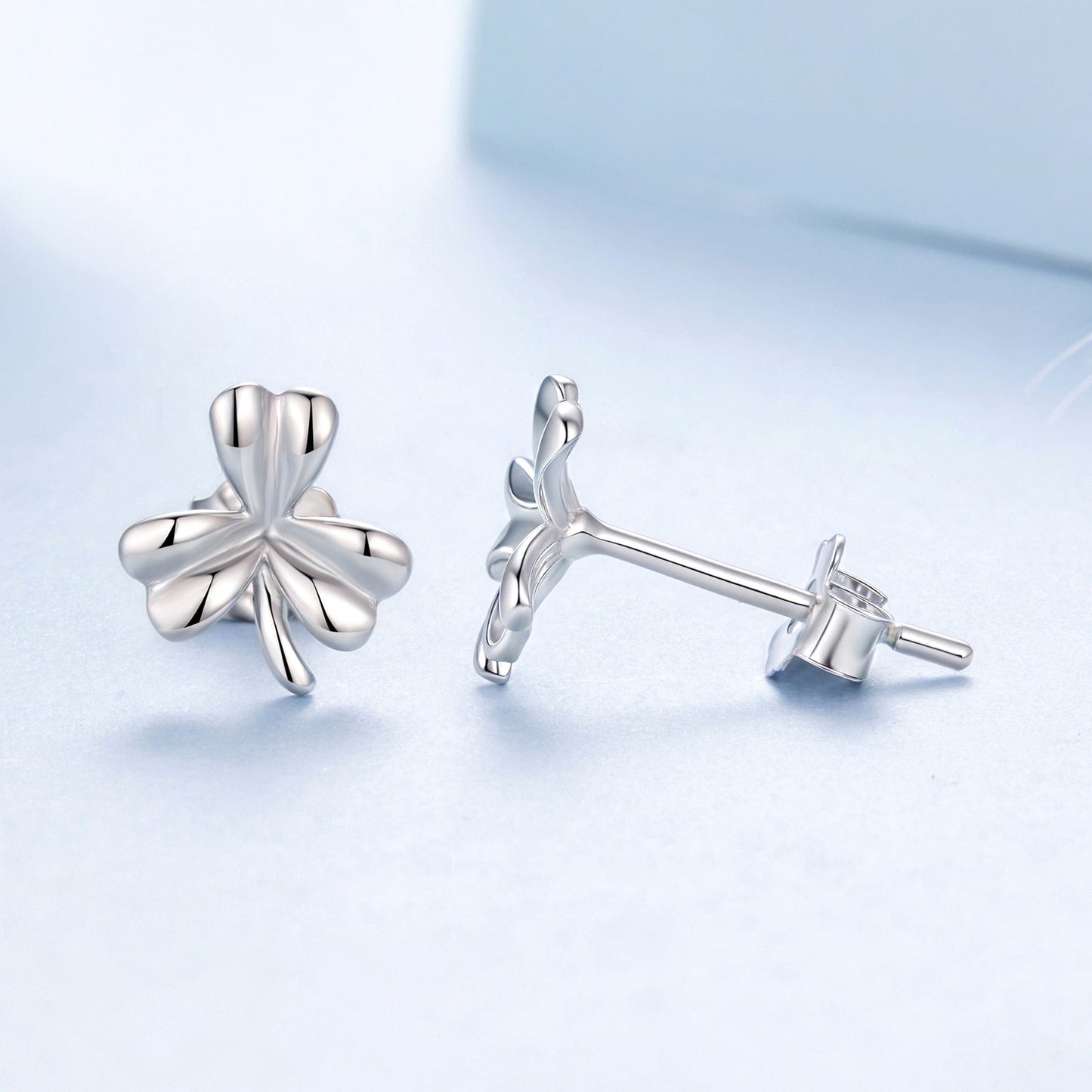 925 Sterling Silver White Gold Plated 0.7cm Earrings for Women