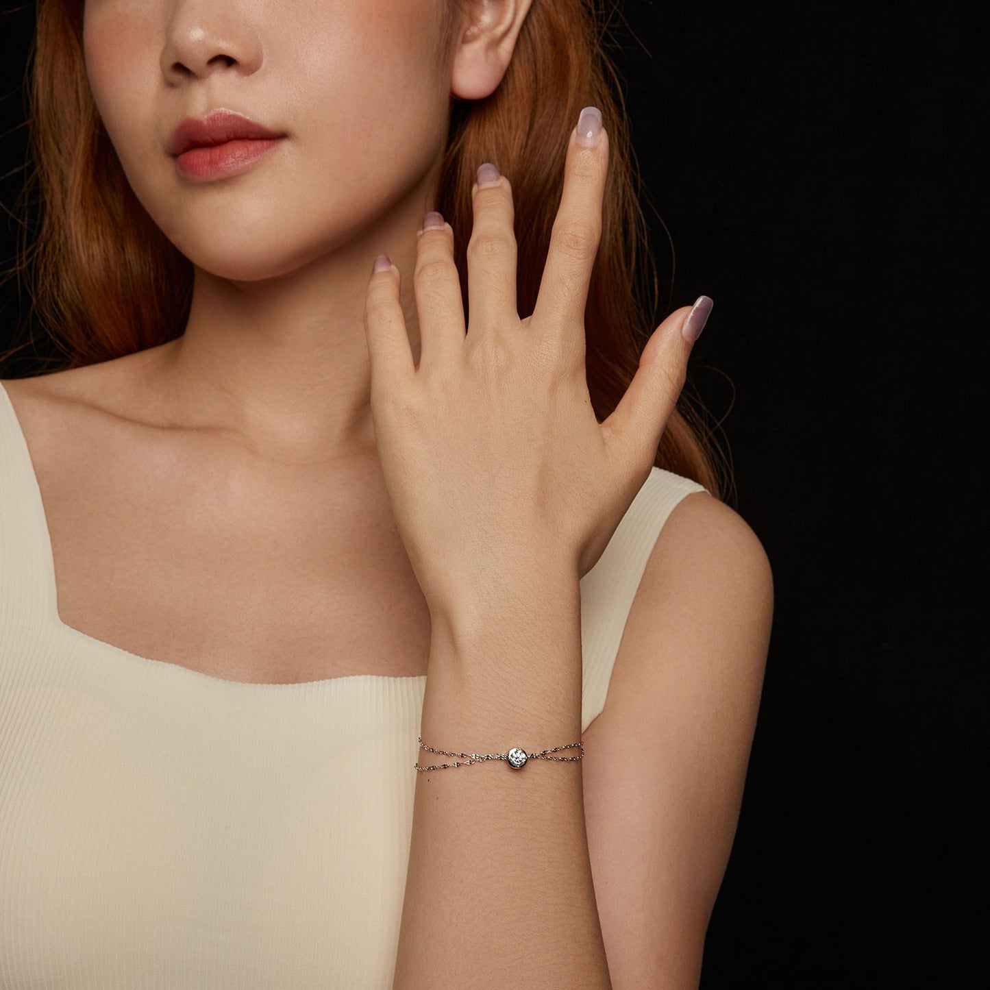 925 Sterling Silver 0.50 Carat Moissanite Bracelet for Women - 15+6cm - Plated White Gold