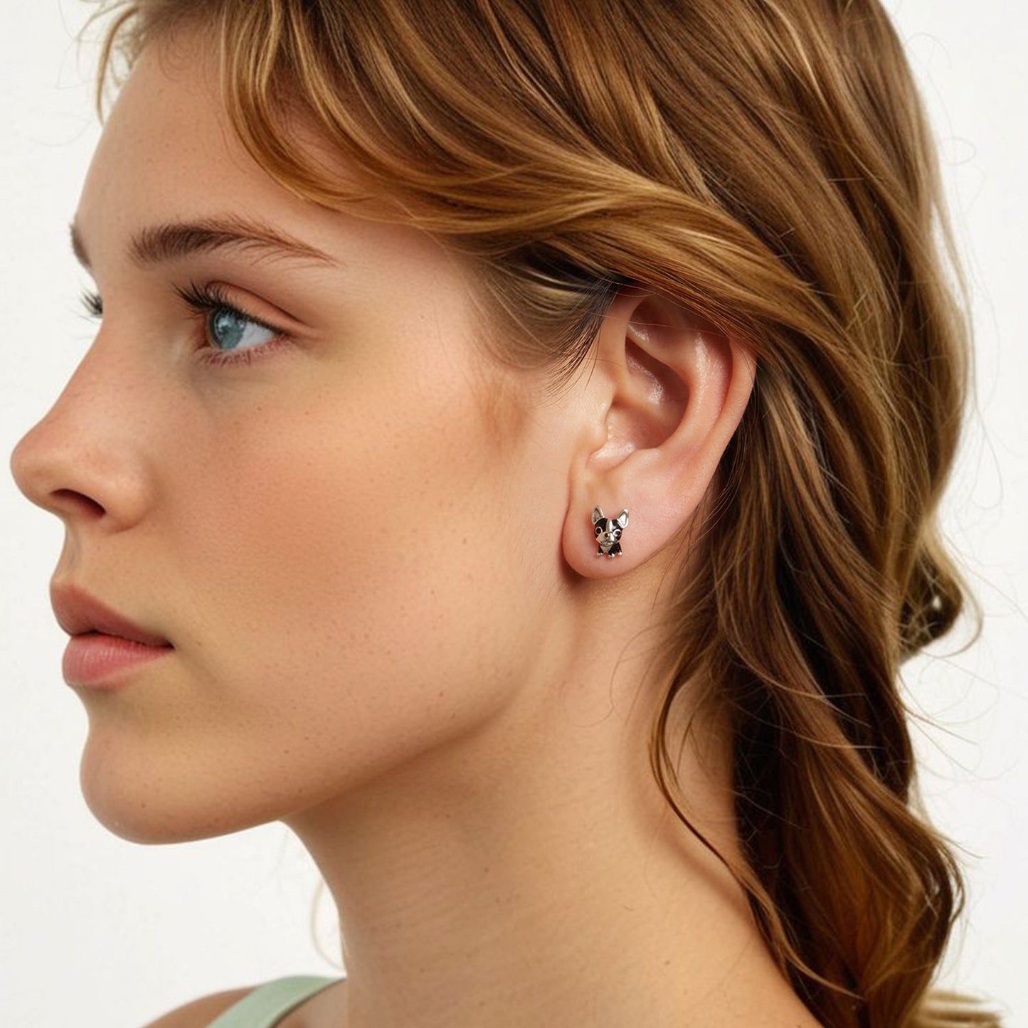 925 Sterling Silver Oxidized Enamel Earrings for Women