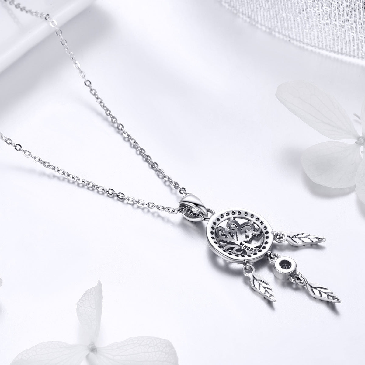 925 Sterling Silver Necklace 36-45cm with Pendant for Women