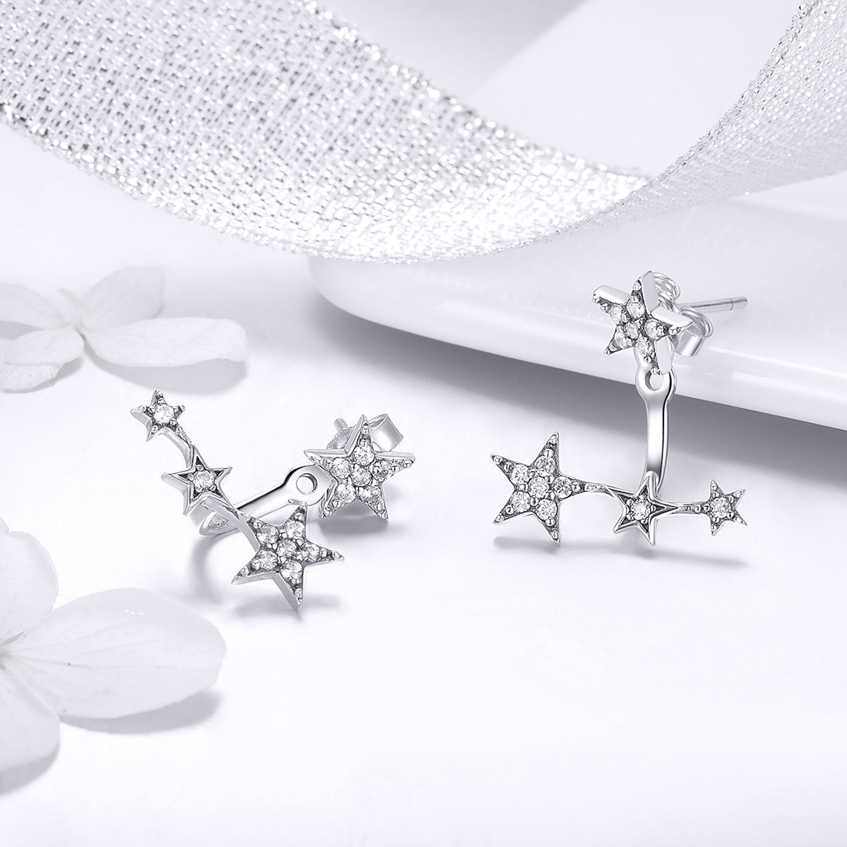 925 Sterling Silver Pavé Setting Earrings for Women