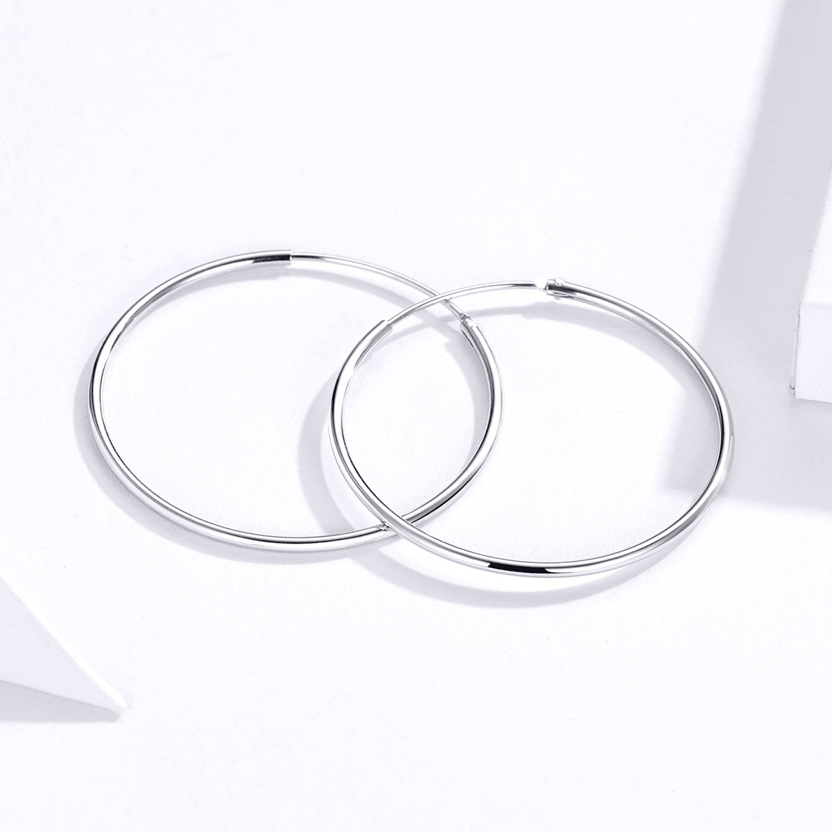 925 Sterling Silver Plated Platinum Earrings 3cm for Women