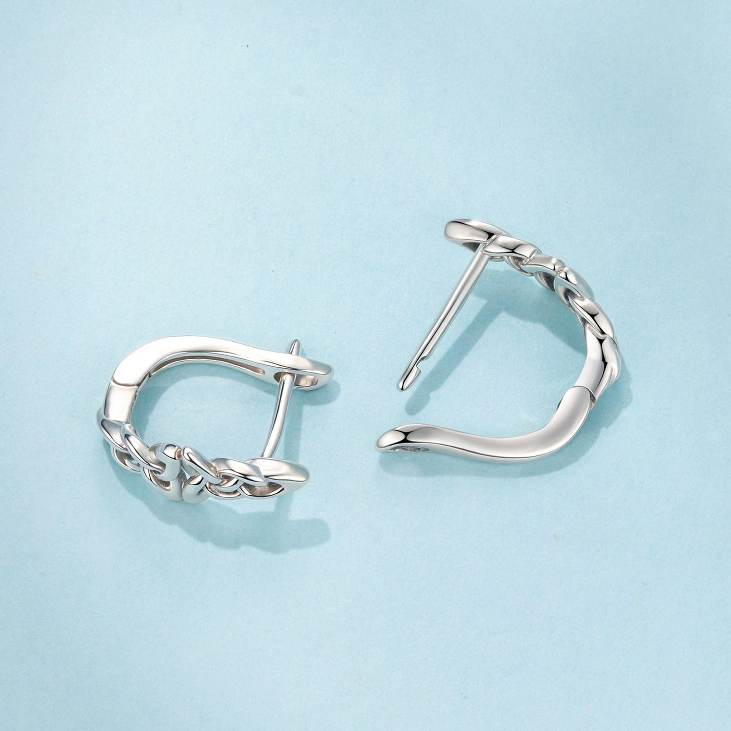 925 Sterling Silver Oxidized Silver Hoop Earrings 1.4*0.5cm for Women
