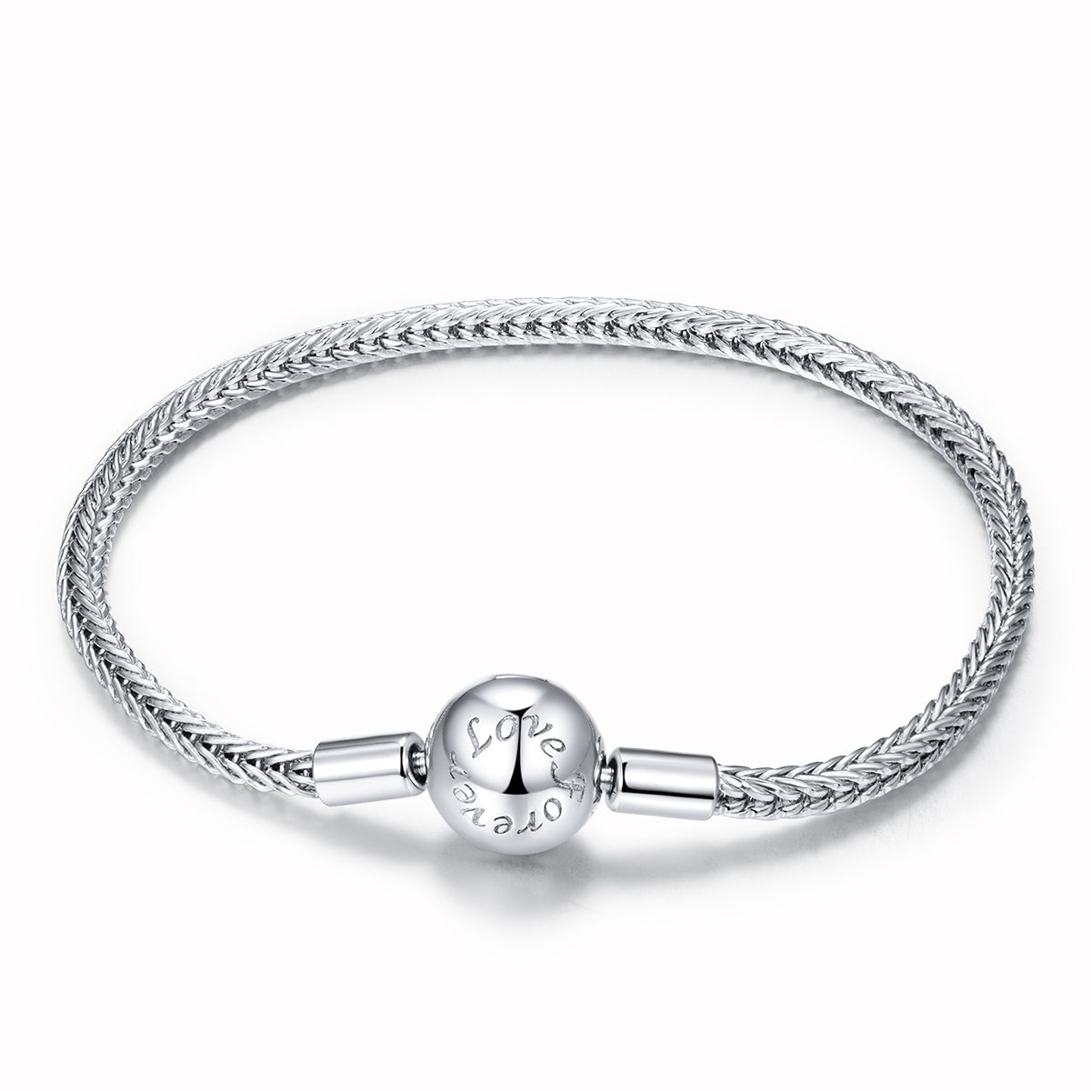 925 Sterling Silver Plated Platinum 17cm Bracelet for Men