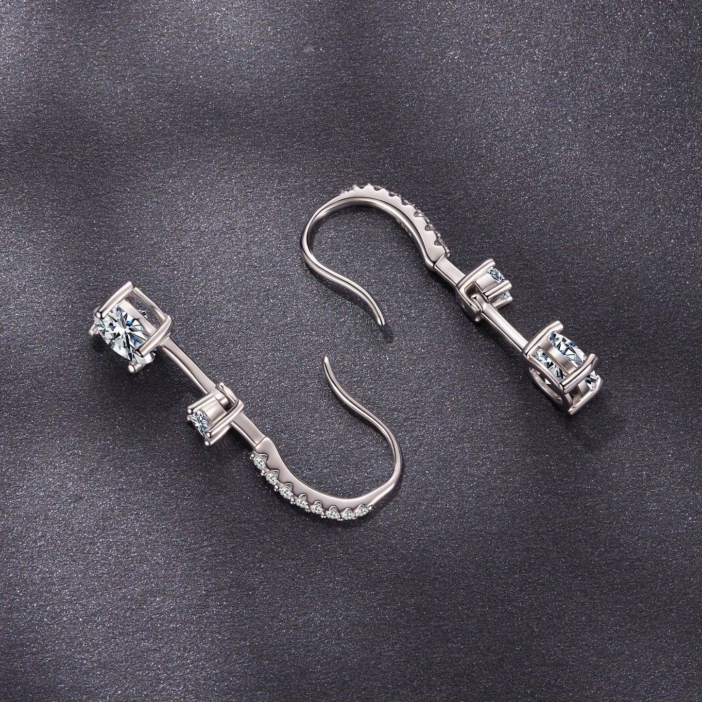 925 Sterling Silver Moissanite 1.00 Carat Earrings for Women