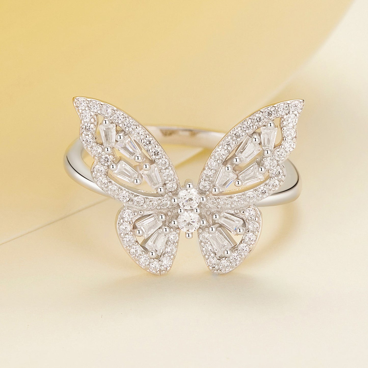 925 Sterling Silver White Gold Plated 1.9mm CZ Pavé Setting Ring Size 7 for Women