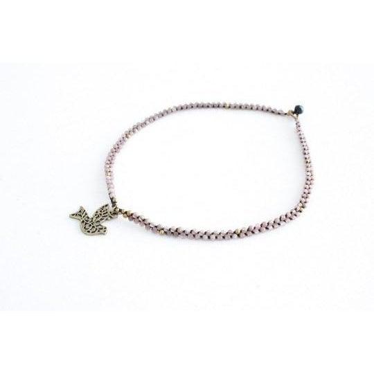 Flourish Bird Dove Beaded Necklace - Thailand