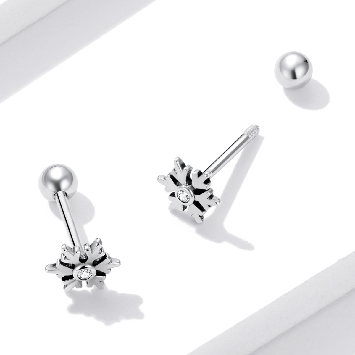 925 Sterling Silver Earrings with Pavé Setting and Oxidized Finish